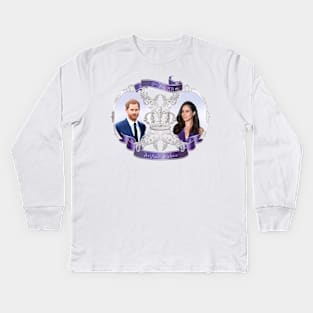 Harry and Meghan #royalwedding celebration Kids Long Sleeve T-Shirt